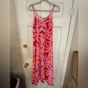 Stradivarius Vibrant Pink and Red Floral Top